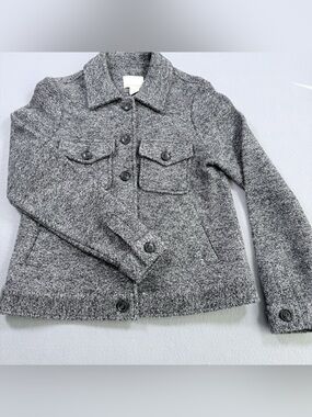 Cynthia Rowley – Gray Wool Bouclé Shirt Jacket (Size S)